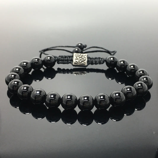 Black Onyx Natural Gemstone Balance Energy Handmade Bracelet