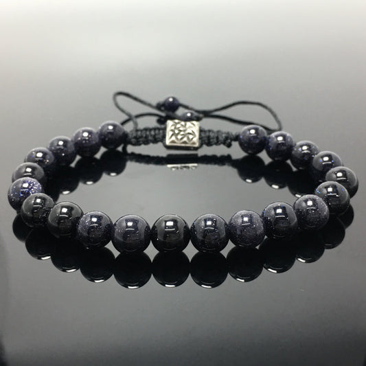 Blue Sandstone Natural Gemstone Balance Energy Handmade Bracelet