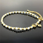 Aquamarine Gemstone Adjustable Bracelet Tiny Beads Gemstone Bracelet with Love Heart Charm