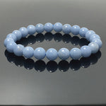 Angelite Natural Gemstone Crystal Healing Stretch Beads Bracelet