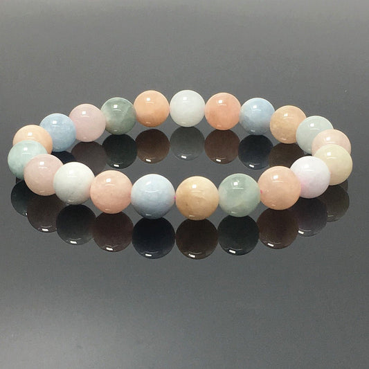 Morganite Gemstone Crystal Healing Stretch Beads Bracelet