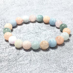 Morganite Gemstone Crystal Healing Stretch Beads Bracelet
