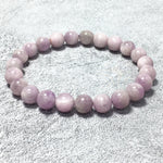 Kunzite Gemstone Crystal Healing Stretch Beads Bracelet