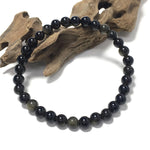 Golden Obsidian Gemstone Crystal Healing Stretch Beads Bracelet