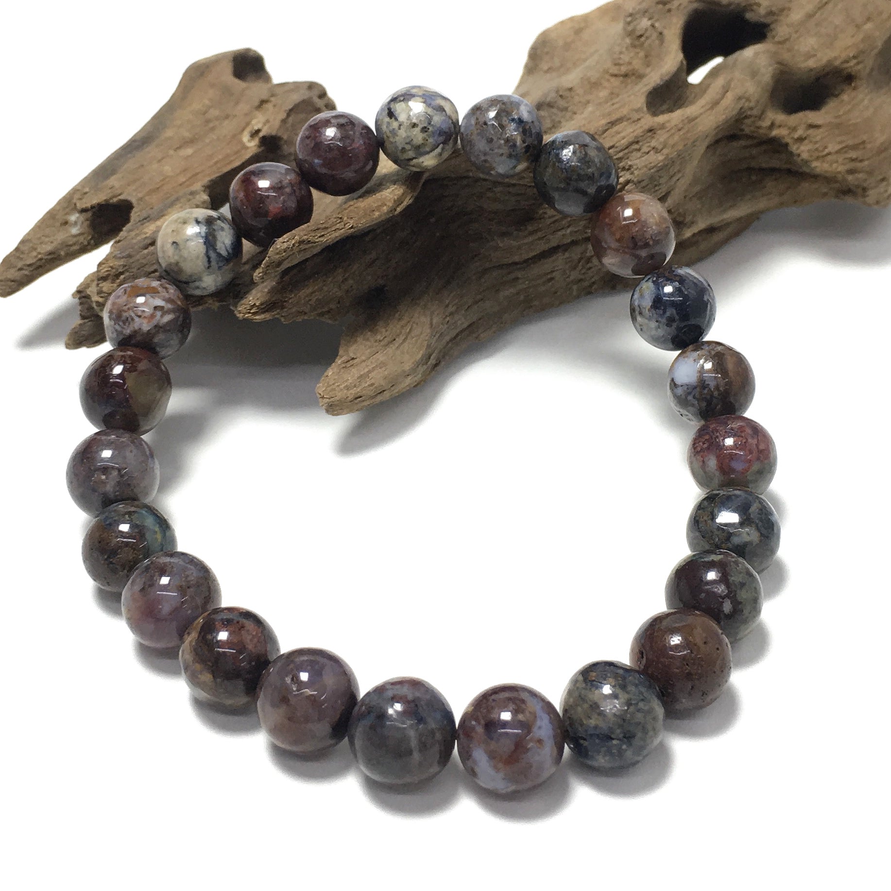 Pietersite Natural Gemstone Crystal Healing stretch Beads Bracelet