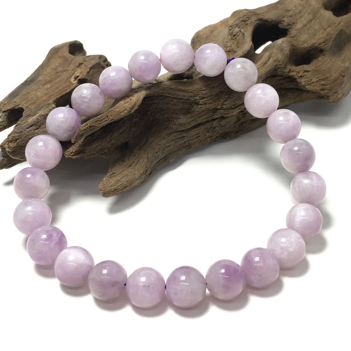 Kunzite Gemstone Crystal Healing Stretch Beads Bracelet