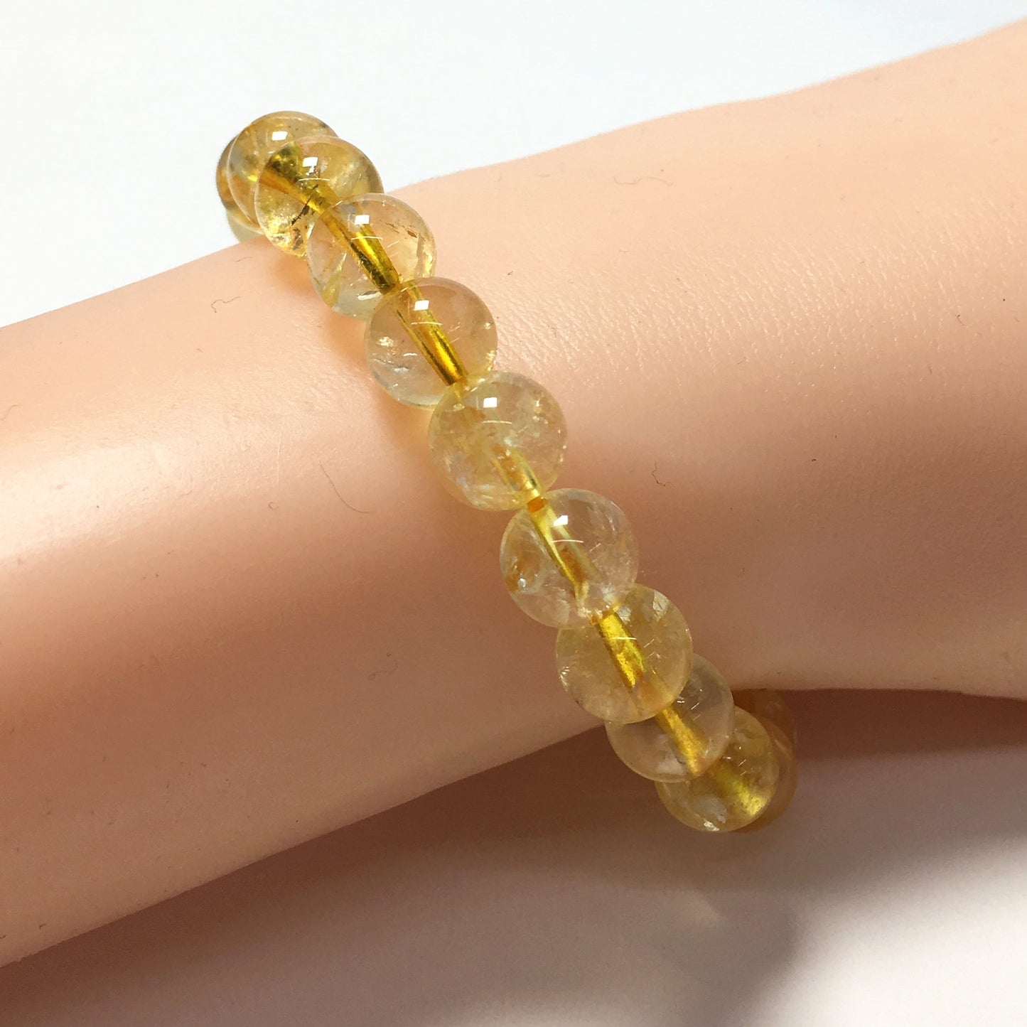 Citrine Gemstone Crystal Healing Stretch Beads Bracelet