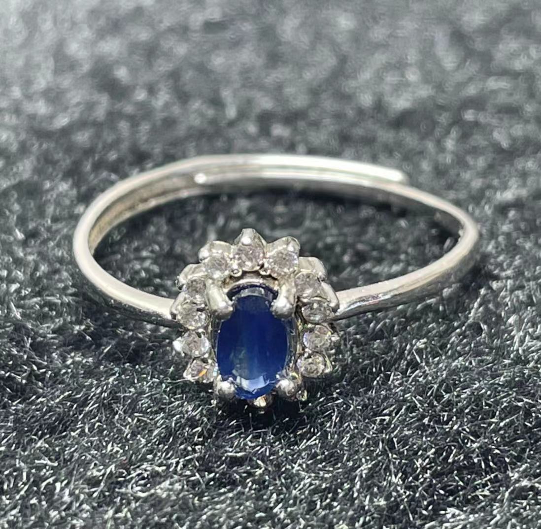 S925 Silver Sapphire Ring  WB-R076