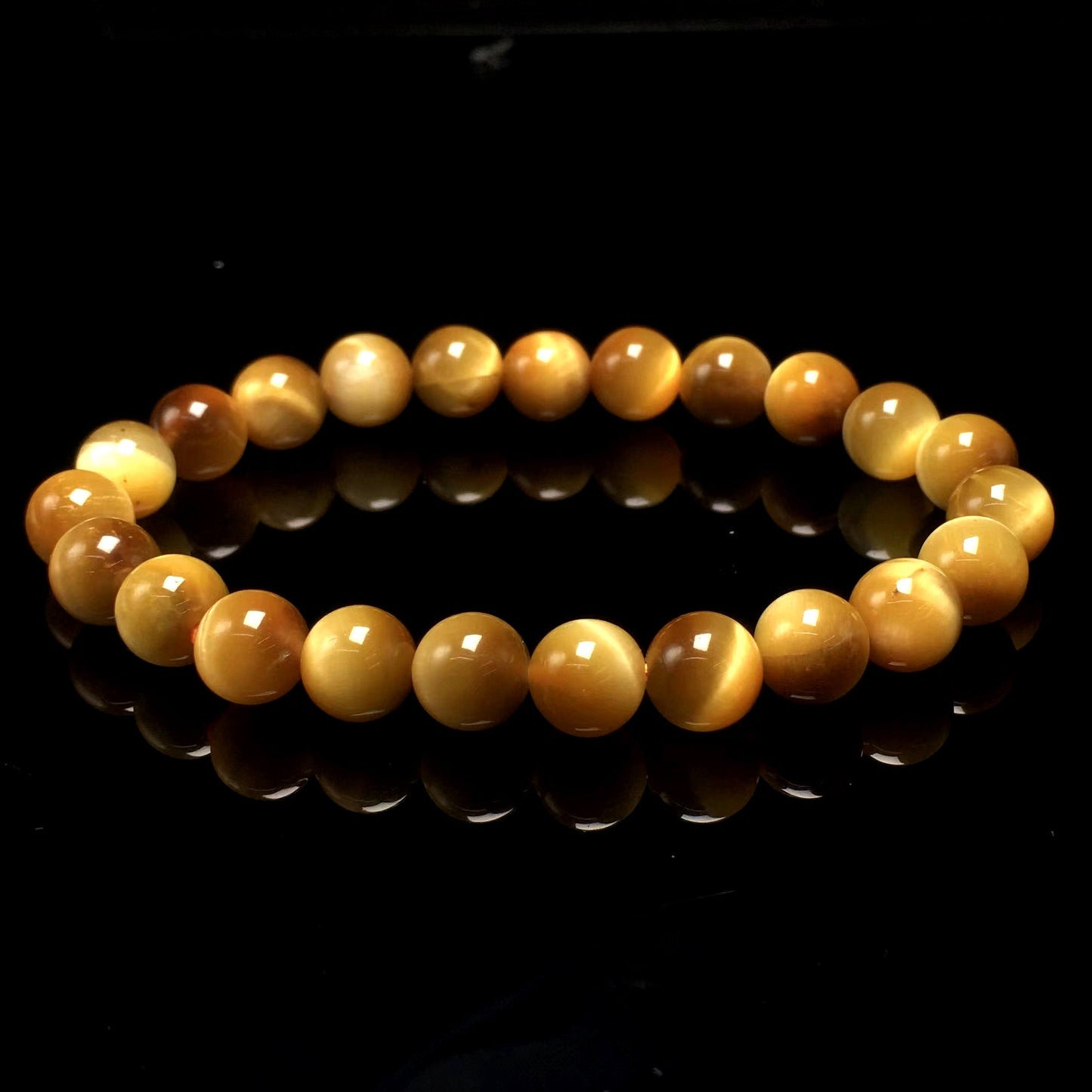 100% Natural Honey Tiger eye Round Bracelet AAA quality