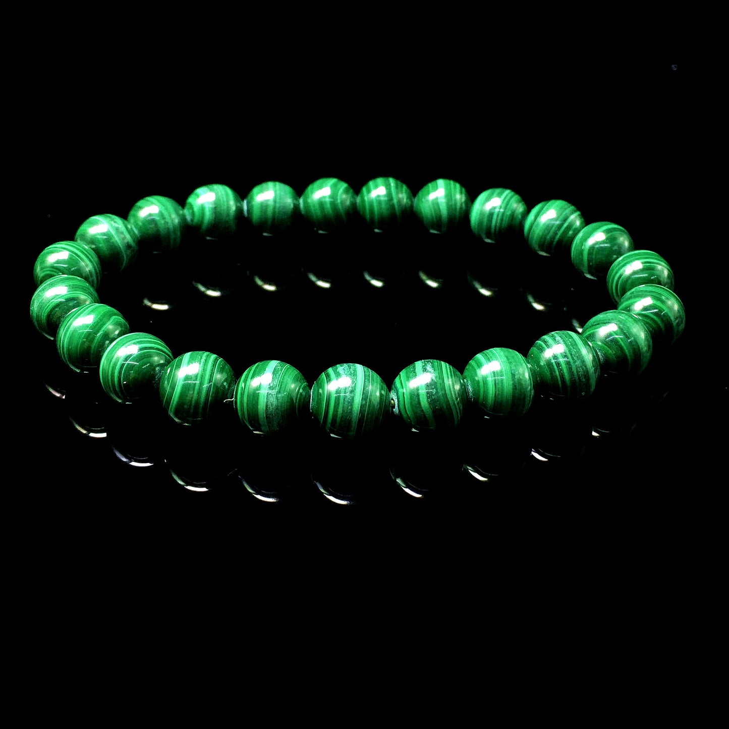 100% Natural Green Malachite Round Bracelet AAAAA quality