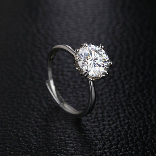 S925 Silver Moissanite Ring WB-R031