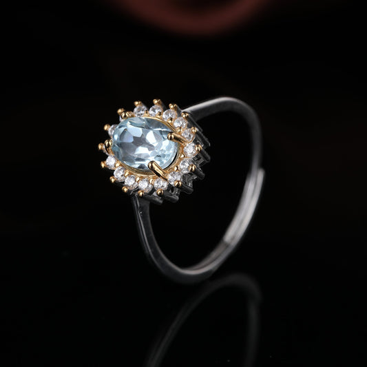 S925 Silver  Topaz Ring WB-R016