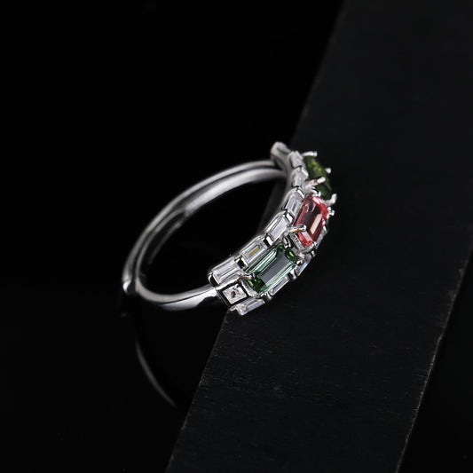 S925 Silver Tourmaline Ring WB-R053