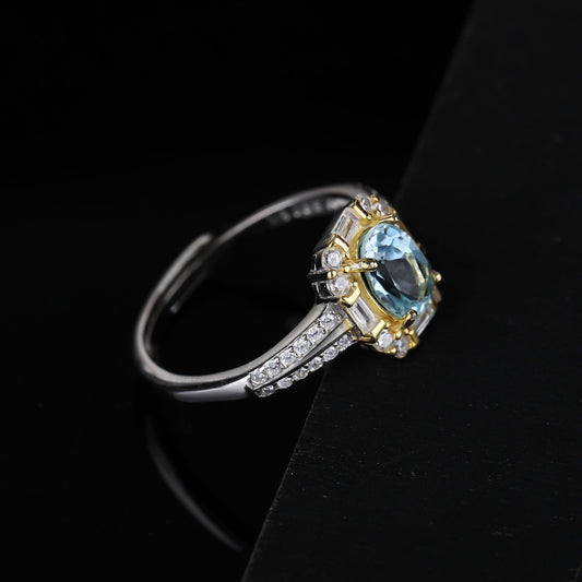 S925 Silver Topaz Ring WB-R005