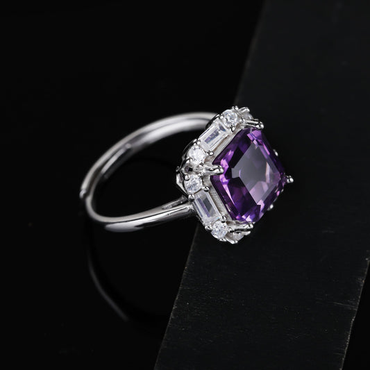 S925 Silver Amethyst RingWB-R036