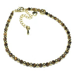 Tiger Eyes Gemstone Adjustable Bracelet Tiny Beads Gemstone Bracelet with Love Heart Charm