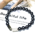 Hematite Ball Bead Magnetic Therapy Bracelet Stress Relieving Bracelet Anxiety Relief