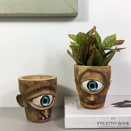 Cyclops vase tabletop flower arrangement planter