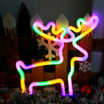 Neon tube decorative lights on Christmas Day