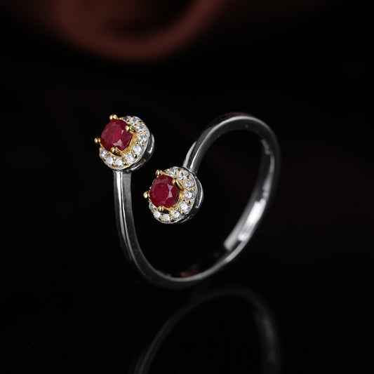 S925 Silver Ruby Ring WB-R063