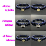 Constellation Zodiac Sign Gemstone Bracelet by Sodalite Beads Charms Celestial Astrology Constellation Horoscope Jewelry